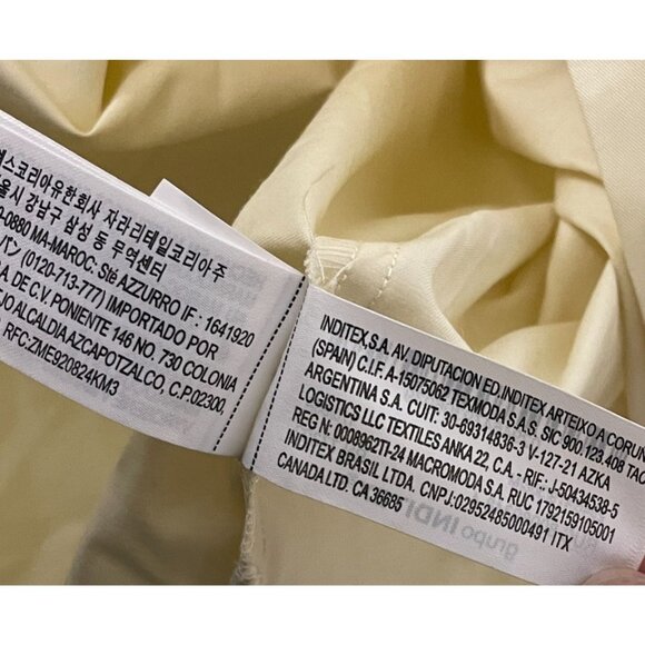 Zara Womens Poplin Shirt Dress Medium M Light Yellow Button Front 2946/479 NWT - Picture 9 of 16